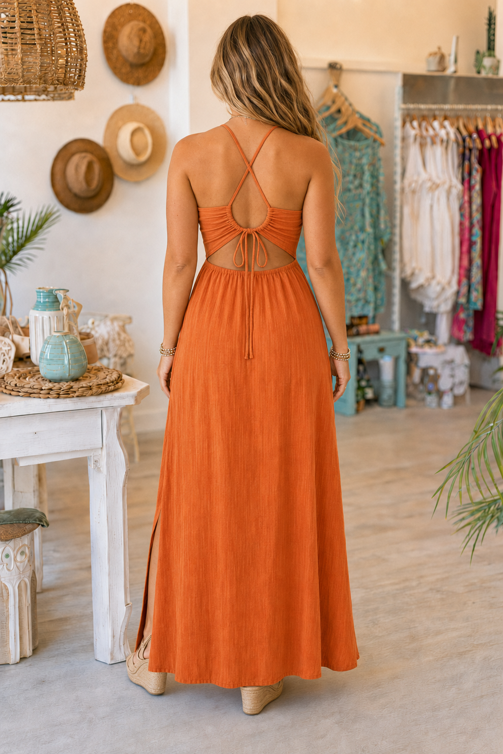PRE-ORDER BY 8/10/26: The Ginnie V Neck Cutout Maxi Dress
