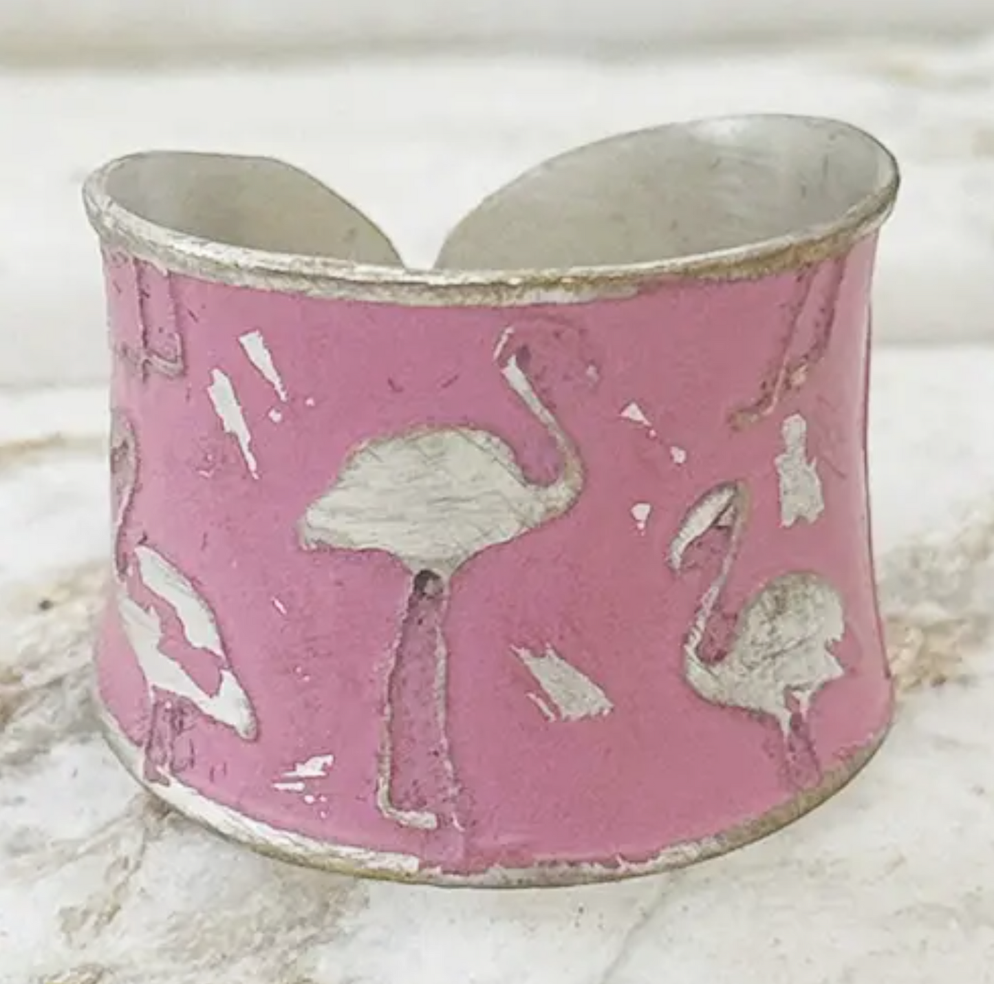 PRE-ORDER BY 7/6/26: Handcrafted Pink Flamingo Patina Ring