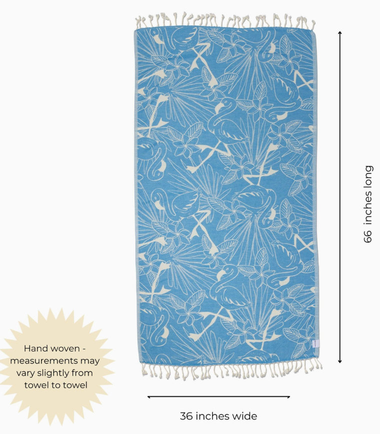 PRE-ORDER BY 7/6/26: Tropical Flamingo Cotton Turkish Towel