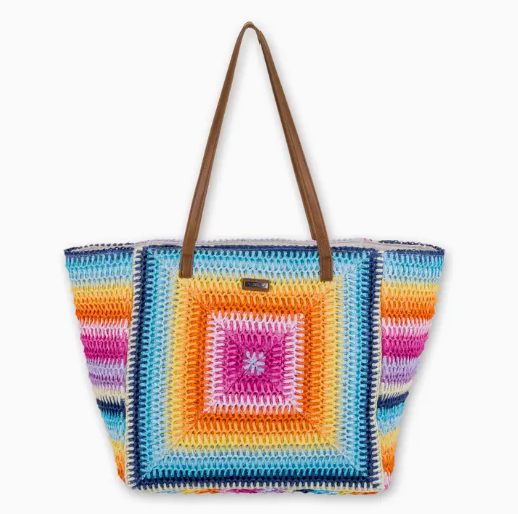 PRE-ORDER BY 7/6/26: Multi Color Paper Straw Shoulder Tote