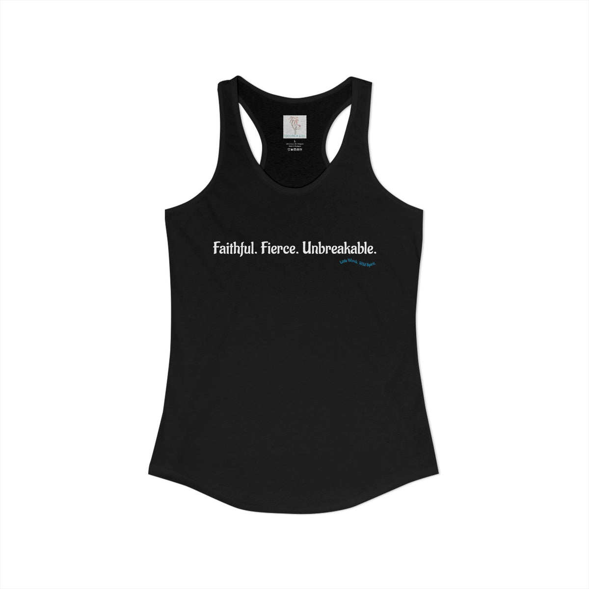 Faithful. Fierce. Unbreakable. | Racerback Tank | Black