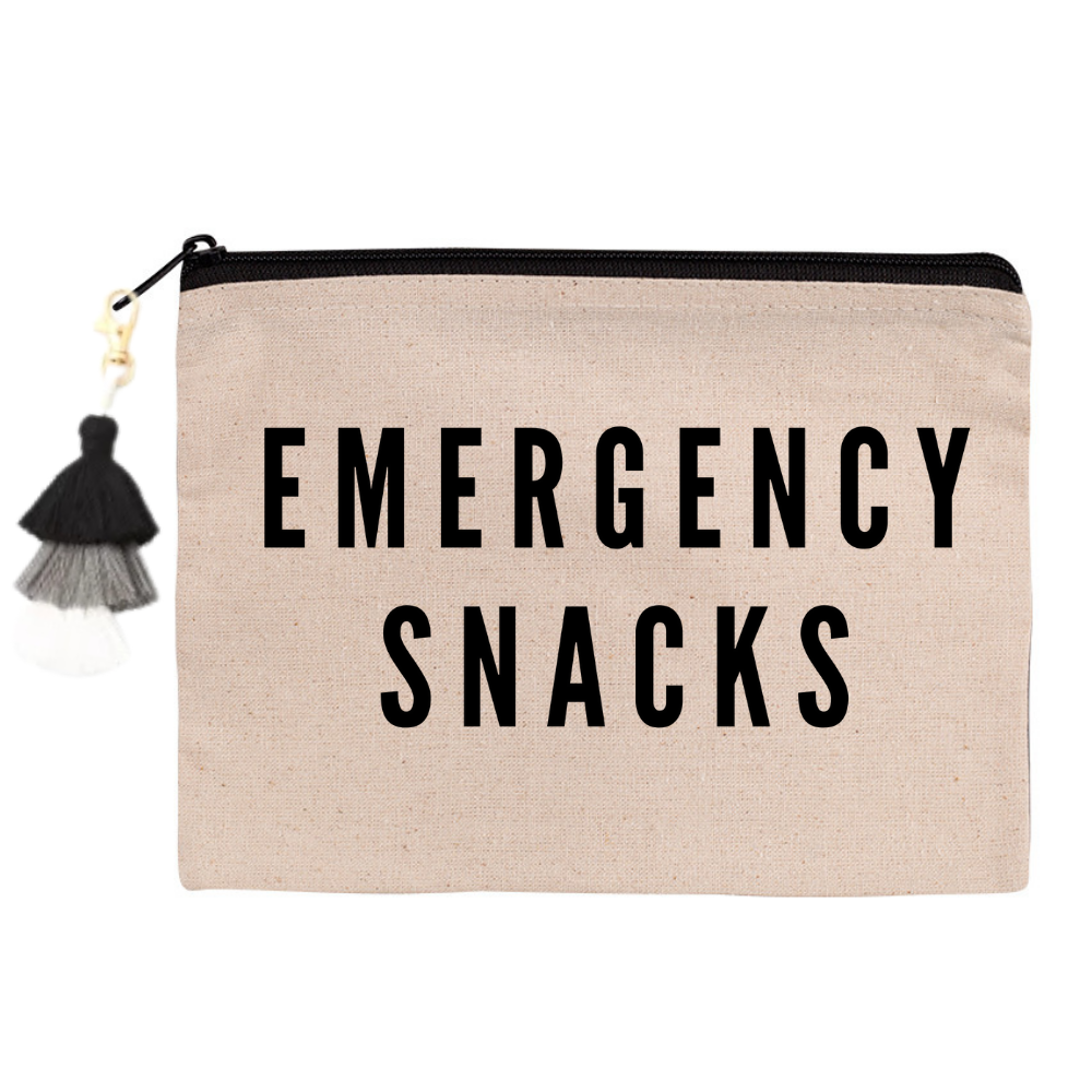 Emergency Snacks Zippered Canvas Pouch