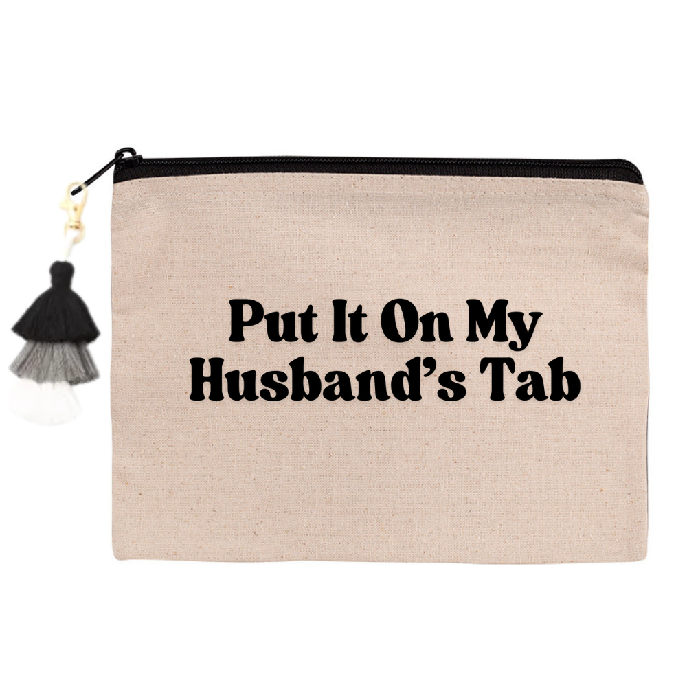 Husband's Tab Zippered Canvas Pouch