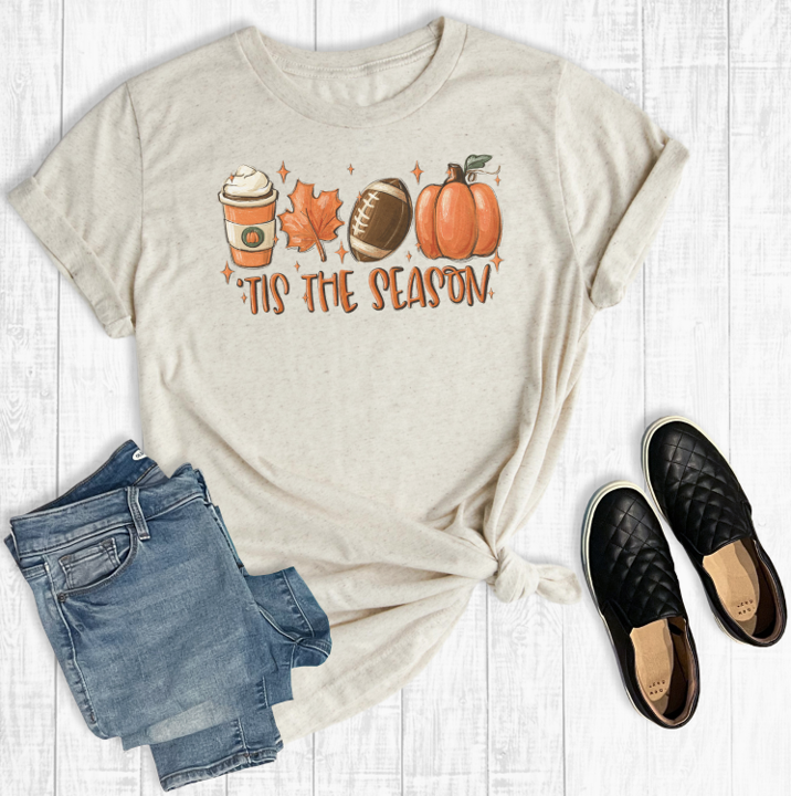 Tis the Season Football Fall Graphic Tee image 0
