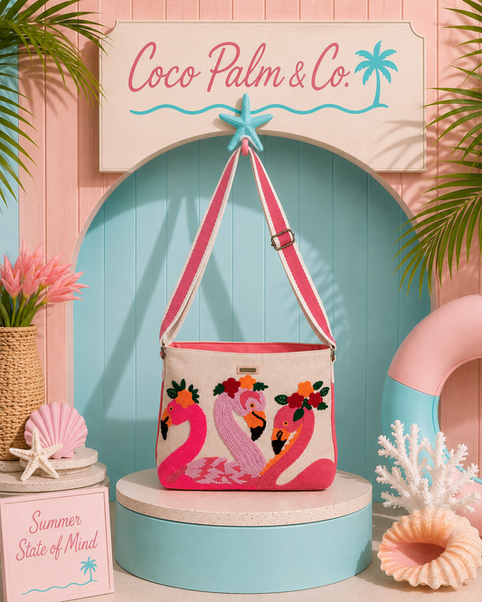 PRE-ORDER BY 7/6/26: Floral Flamingos Crossbody