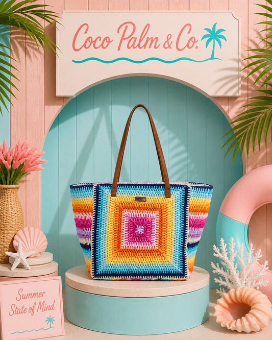 PRE-ORDER BY 7/6/26: Multi Color Paper Straw Shoulder Tote