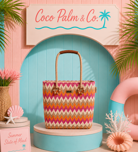 PRE-ORDER BY 7/6/26: Fuchsia Paper Straw Shoulder Tote