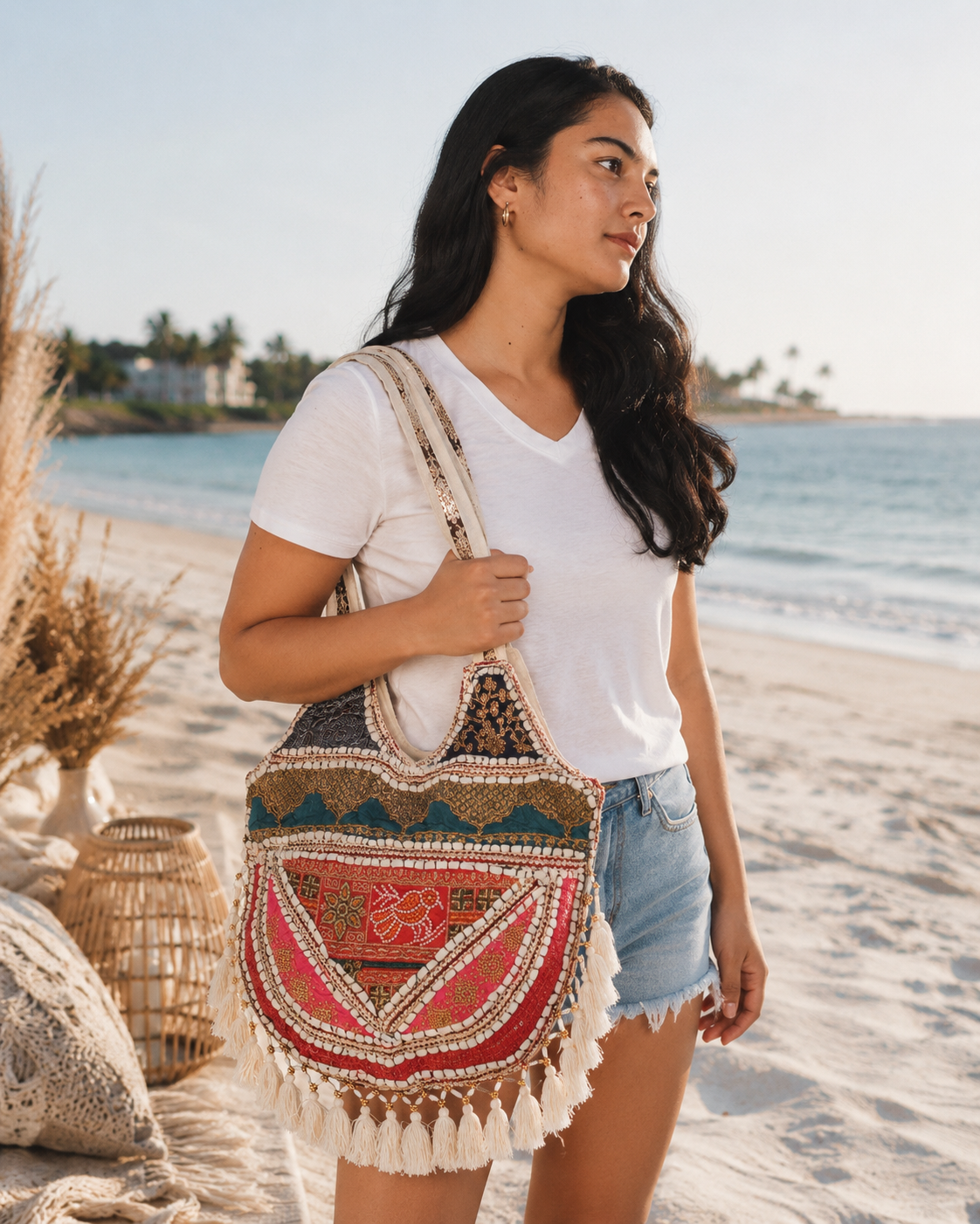 PRE-ORDER BY 6/15: Boho Bloom Patchwork Hippie Shoulder Bag