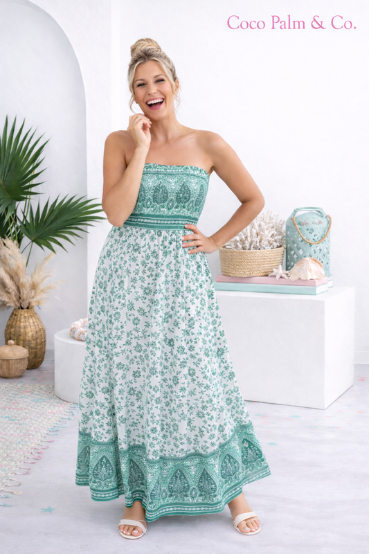 Floral Boho Shirred Cami Maxi Dress