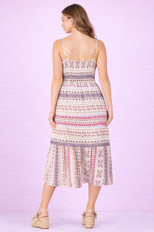 Tribal Print Tiered Dress