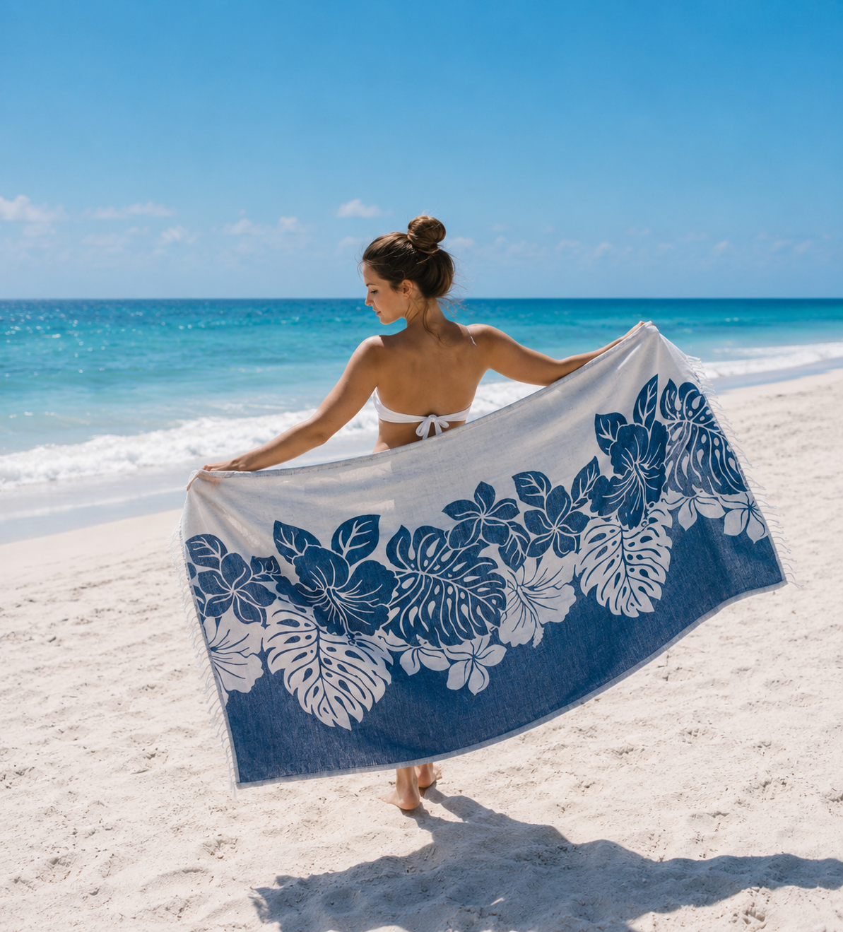 PRE-ORDER BY 7/6/26: Hibiscus Organic Turkish Towel in Navy