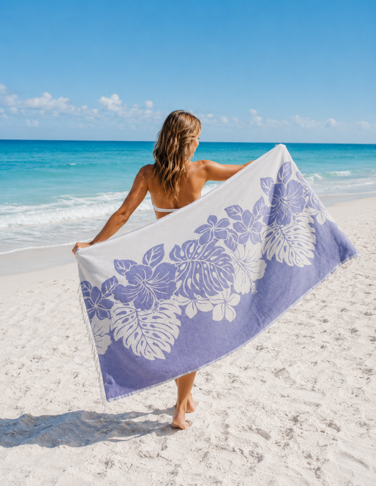 PRE-ORDER BY 7/6/26: Hibiscus Organic Turkish Towel in Purple