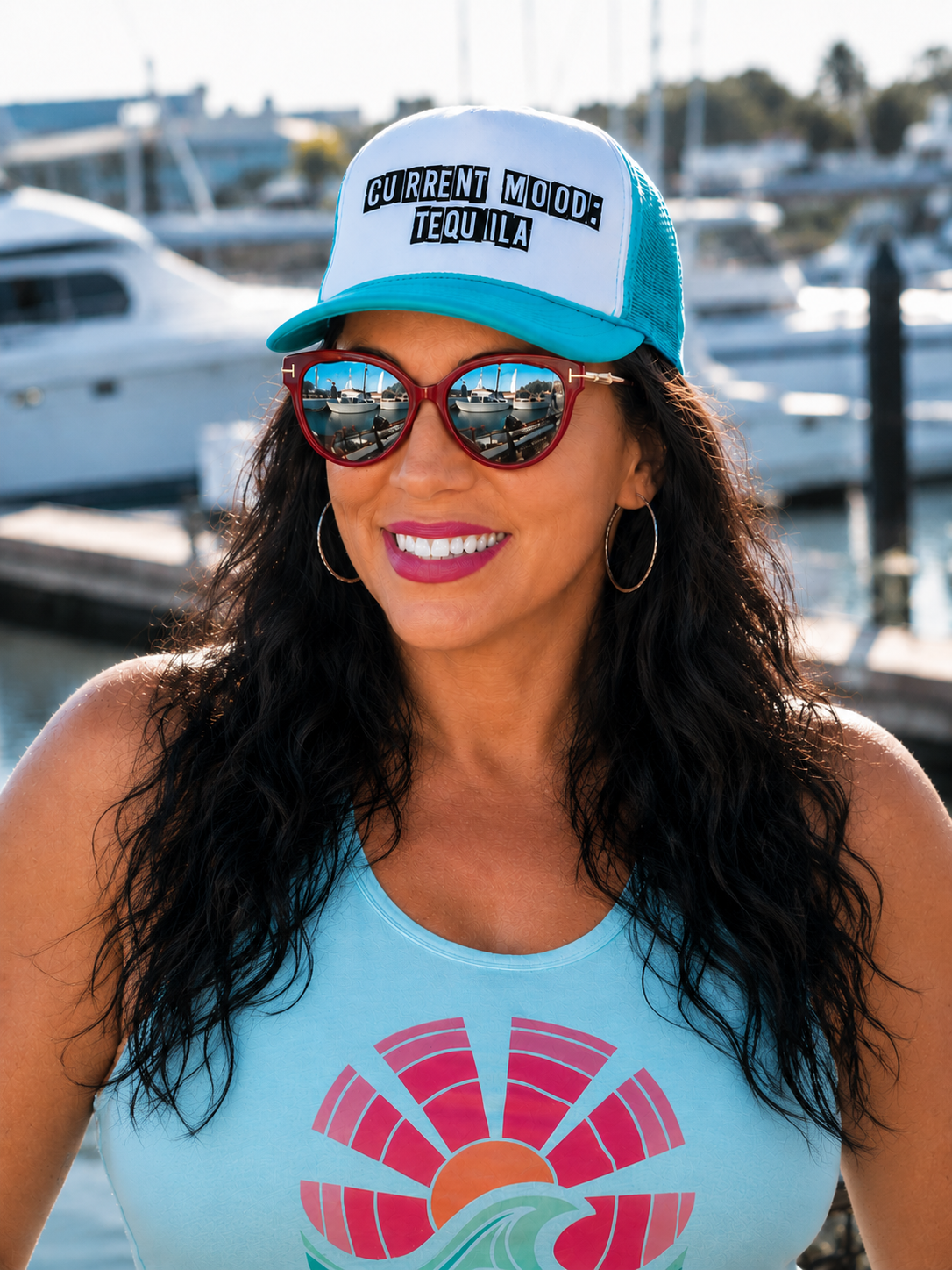 PRE-ORDER BY 5/30/26: "Current Mood: Tequila" Jade & White Foam Trucker Hat