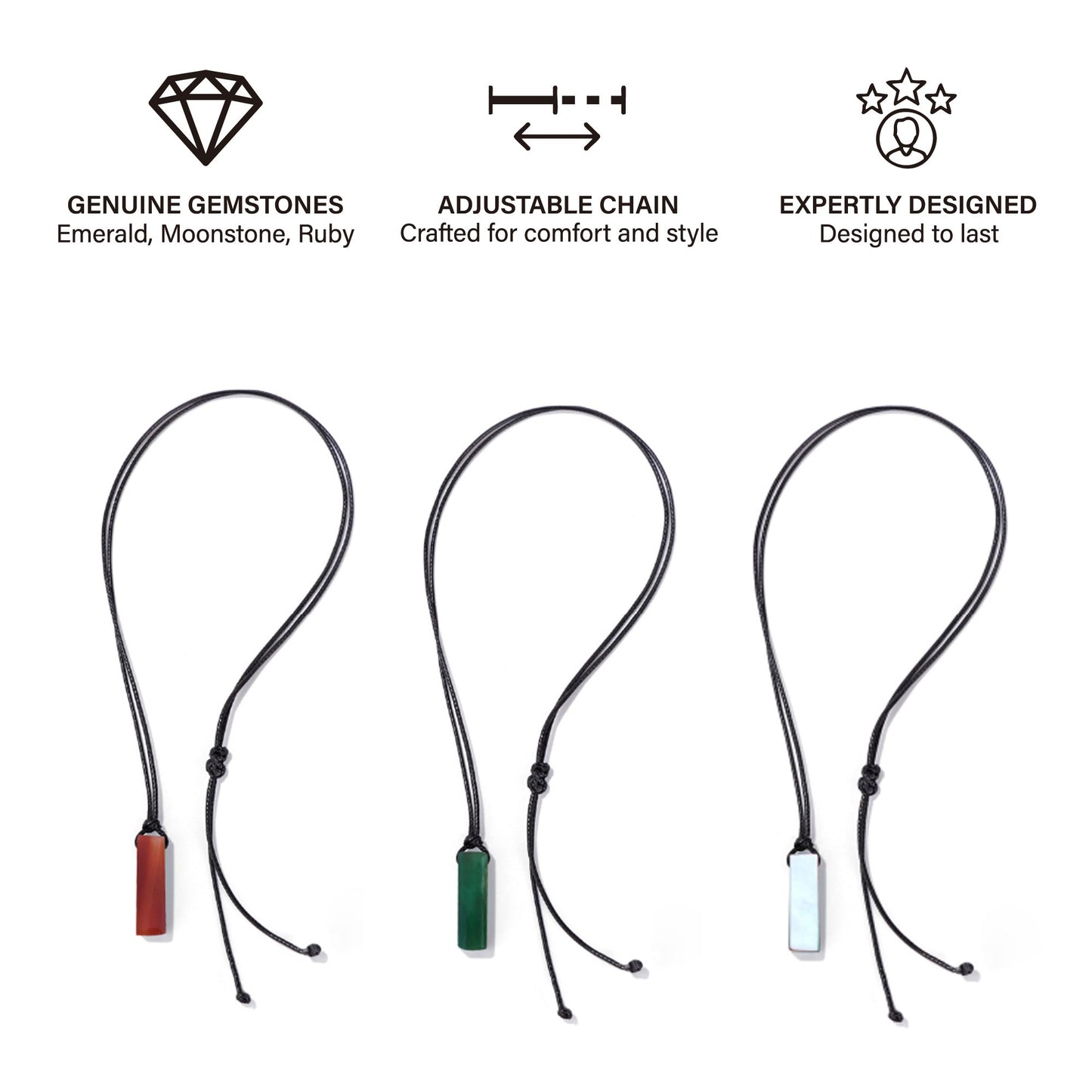 Trinity Gemstone Necklace Set – Elegance in Every Gem