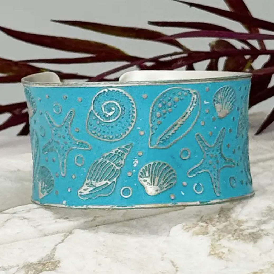 PRE-ORDER BY 7/6/26: Handcrafted Blue Sea Life Patina Bracelet