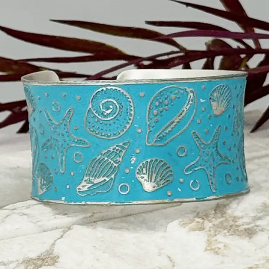 PRE-ORDER BY 7/6/26: Handcrafted Blue Sea Life Patina Bracelet