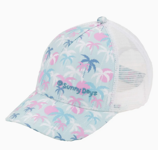 PRE-ORDER BY 7/6/26: Sunny Dayz Palms Poly Trucker Ball Cap