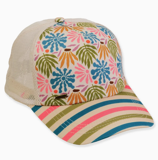 PRE-ORDER BY 7/6/26: Sunny Dayz Tropical Flamingo Poly Trucker Ball Cap