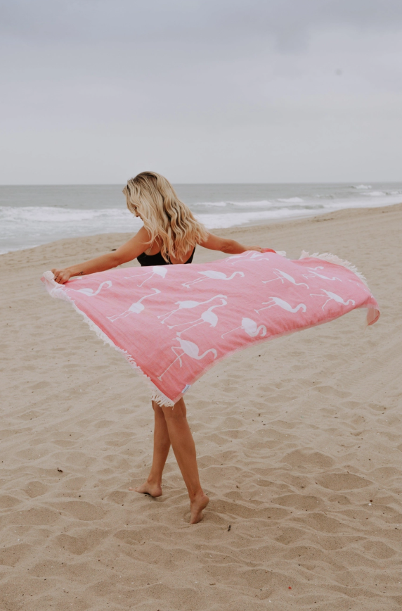 PRE-ORDER BY 7/6/26: Flamingo Cotton Turkish Towel