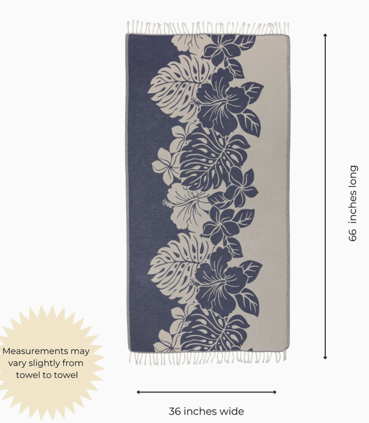 PRE-ORDER BY 7/6/26: Hibiscus Organic Turkish Towel in Navy