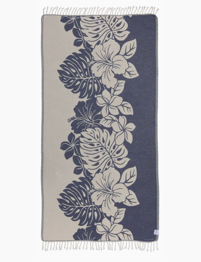 PRE-ORDER BY 7/6/26: Hibiscus Organic Turkish Towel in Navy