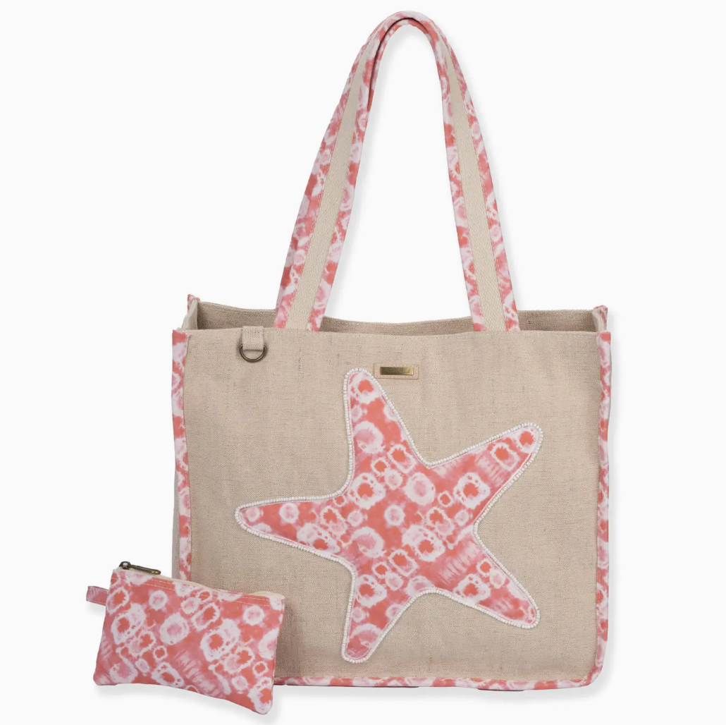 PRE-ORDER BY 7/6/26: Pink Starfish Shoulder Tote Set