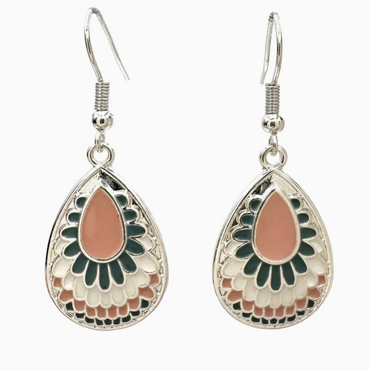 PRE-ORDER BY 8/10/26: Bohemian Peach Teardrop Dangle Earrings