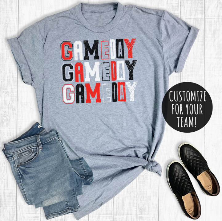Customizable Football Game Day Letters Graphic Tee Tee image 0