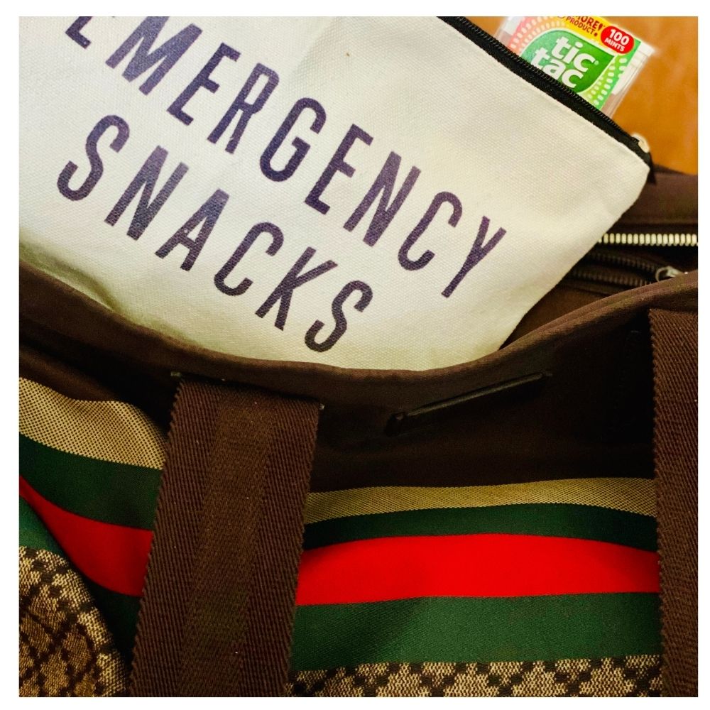 Emergency Snacks Zippered Canvas Pouch