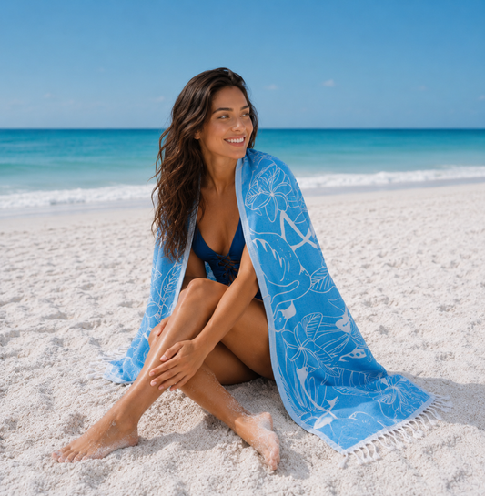 PRE-ORDER BY 7/6/26: Tropical Flamingo Cotton Turkish Towel