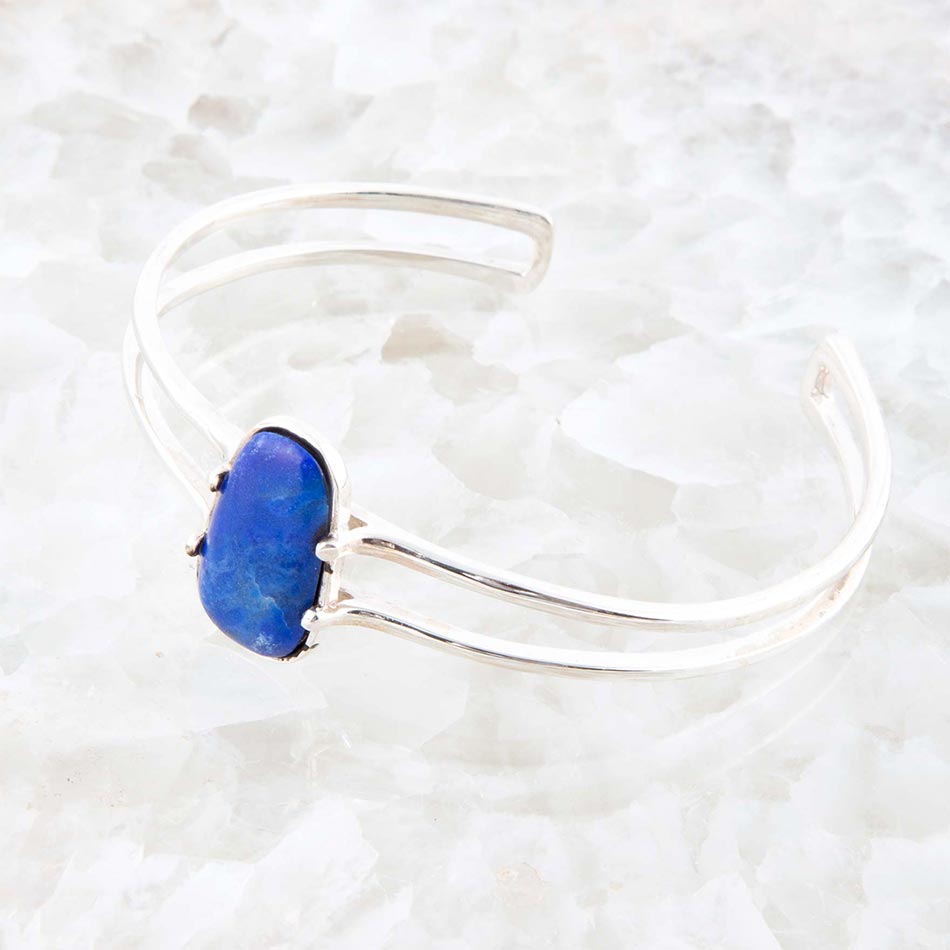 Madeleine Blue Lapis and Sterling Silver Cuff Bracelet
