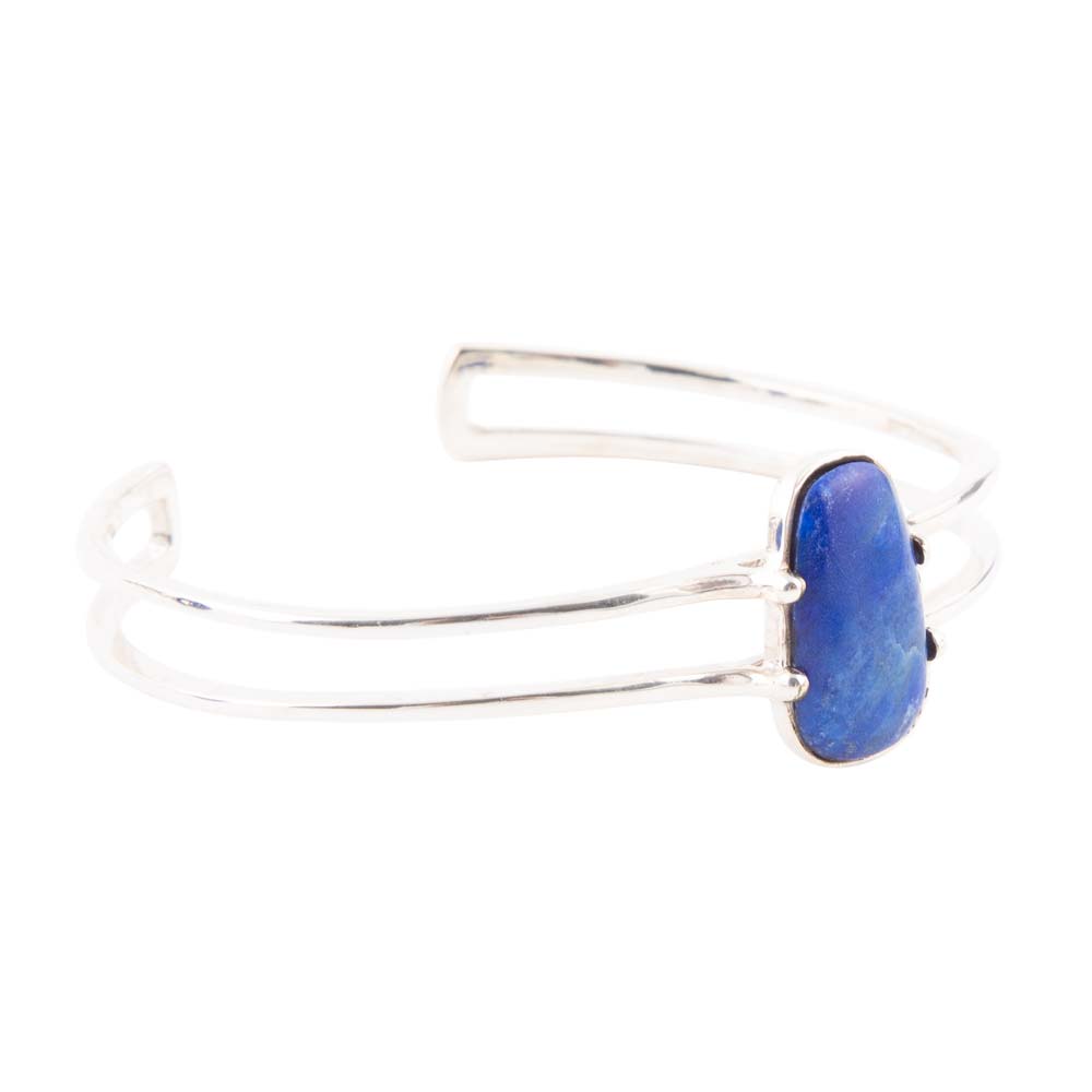 Madeleine Blue Lapis and Sterling Silver Cuff Bracelet