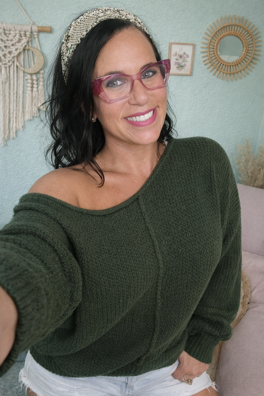 SO ME Loose Fit Exposed Seam Slouchy Boucle Sweater